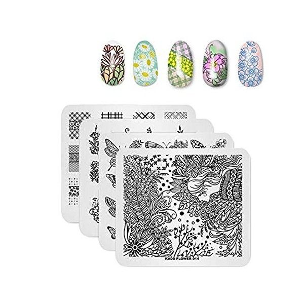 Kads Lot De Plaques De Stamping Pour Nail Art