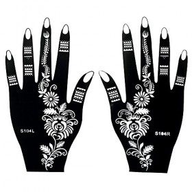 Mehndi S145 Lot De 2 Pochoirs Pour Tatouage Des Mains