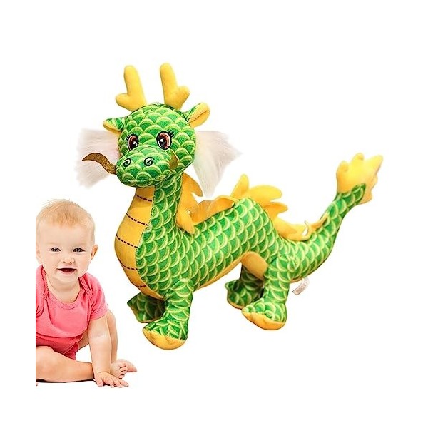 Linsition Dragon en Peluche Peluche année du Dragon Chinois 2024