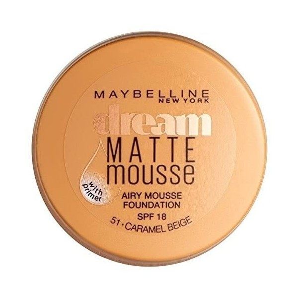 51 Caramelo de color Beige de la fundación Dream Matte Mousse de FPS18 de Gemey Maybelline Maybelline 6,99 €