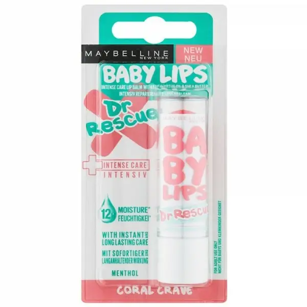 Coral Crave Menthe Poivrée - Baume à lèvres Hydratant Dr Rescues 12h Baby Lips Gemey Maybelline Maybelline 2,00&nbsp;€