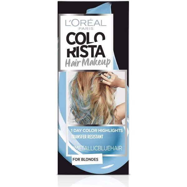 Capelli blu metallizzati - Colorazione Ephemère Colorista Hair Makeup di L  