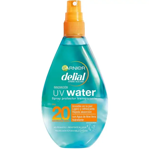 Spray protector de agua transparente anti-UV para el sol SFP20 Ambre Solaire / Delial (embalaje español) de Garnier Garnier