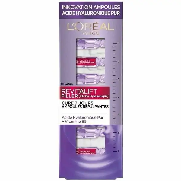 Anti-Aging 7 Days Revitalift Filler 7 Anti-Wrinkle Plumping Ampoules with Pure Hyaluronic Acid from L'Oréal Paris L'Oréal ...