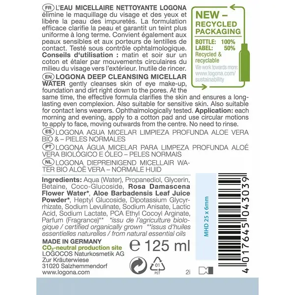 Mizellenwasser mit Bio Aloe Vera und Damaszener Rose von Health Naturkosmetik Sante Naturkosmetik € 5,99
