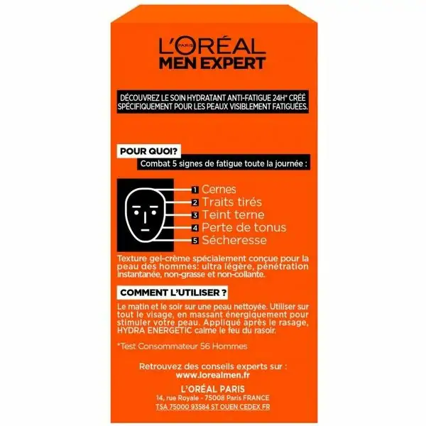 L'Oréal Men Expert L'Oréal Hydra Energetic Homme 24 orduko nekearen aurkako hidratatzailea 5,99 £