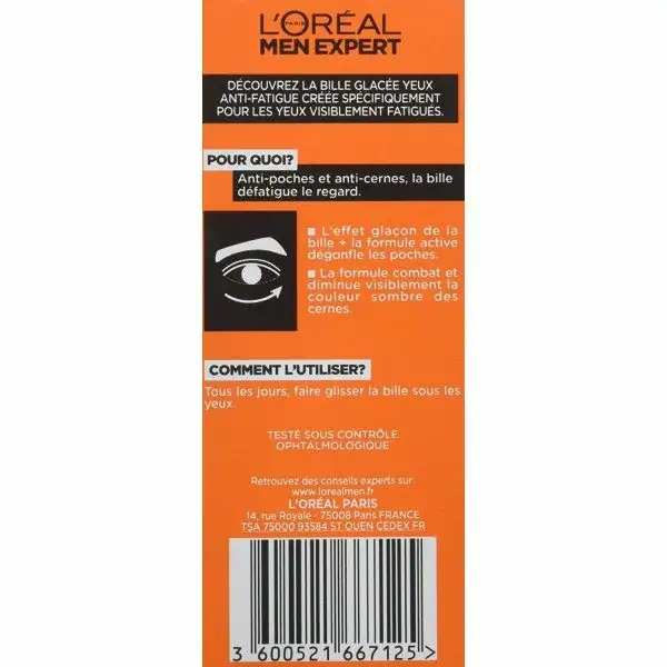 L'Oréal Gizonen aditua L'Oréal Hydra Energetic zirkulu ilunen eta puzgarrien aurkako roll-on 6,07 £