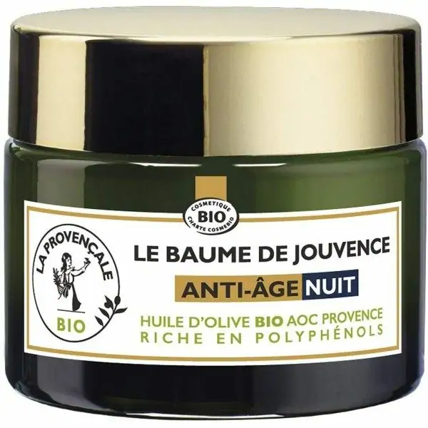 Trattamento viso notte Le Baume de Jouvence Notte antietà Olio d'oliva biologico AOC Provenza di La Provençale La Provençale