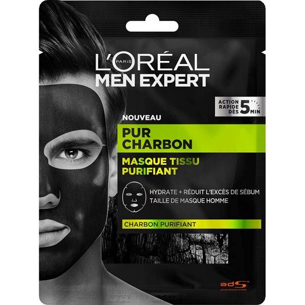 L'Oréal Men's Pur Charcoal Purifying Face Sheet Mask for Men