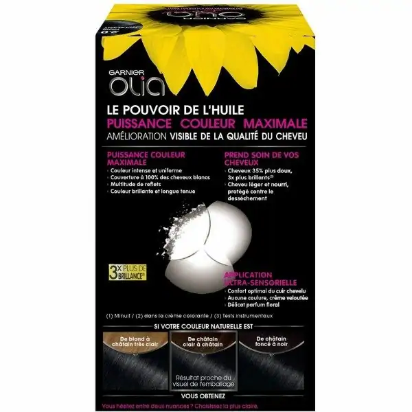 2.0 Noir Diamant - Permanente haarkleuring zonder ammoniak met natuurlijke oliën van Olia Flowers door Garnier Garnier € 6,92