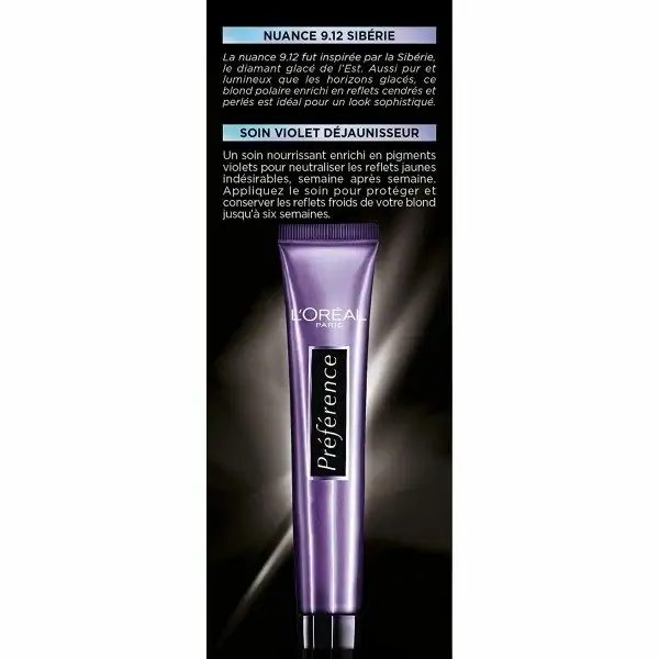 9.12 Sibérie ( Blond très clair cendré perlé ) - Coloration Cheveux Permanente Préférence de L'Oréal Paris L'Oréal 7,84 €