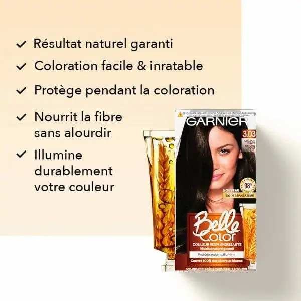 3.03 Castaño Dorado Natural Oscuro - Garnier L'Oréal Belle Color Les Châtains Eclat Tinte Capilar 6,71 €