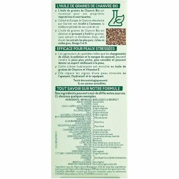 Garnier Cáñamo Orgánico Crema-Gel Facial Hidratante Reparadora y Nutritiva 8,12 €