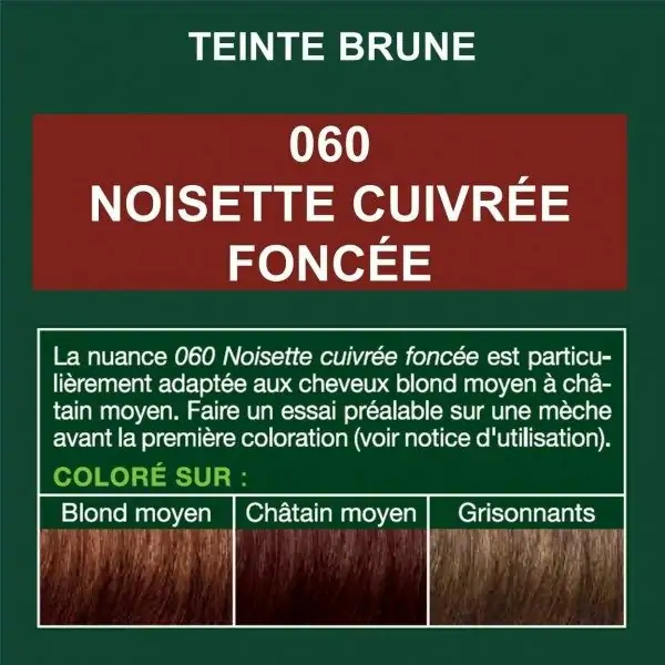 060 - Haselnuss Permanente Dark Haarfarbe Copper auf