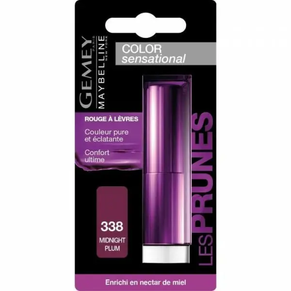 338 de la Medianoche del Ciruelo Rojo de labios Gemey Maybelline Color Sensacional Gemey Maybelline 10,90 €
