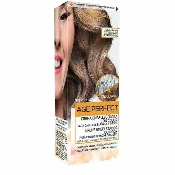 L'Oreal Excellence Age Perfect 6N Light Natural Brown Hair Color Kit, 1 Kit  - Jay C Food Stores