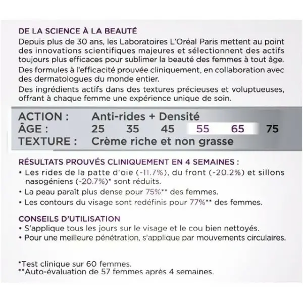 Soin de Jour Redensifiant Anti-Rides Triple Action 55+ Enrichi en Calcium Age Expertise de L'Oréal Paris L'Oréal 6,84&nbsp;€