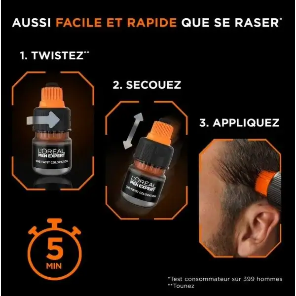 05 Light Chestnut - Tinte para el Cabello para Hombres One Twist Hair Color de L'Oréal Paris Men Expert Garnier 5,33 €