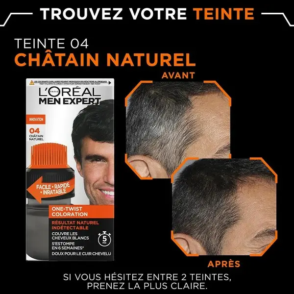 04 Natural Chestnut - Hair Color for Men One Twist Coloring by L'Oréal Paris Men Expert Garnier 5,33 €