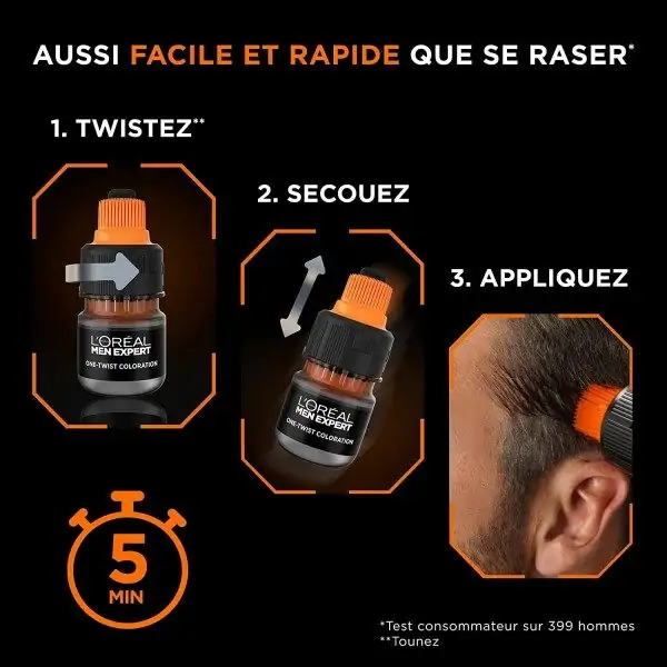 03 Dark Chestnut - Color de cabelo para homes One Twist Hair Color de L'Oréal Paris Men Expert Garnier 5,33 €