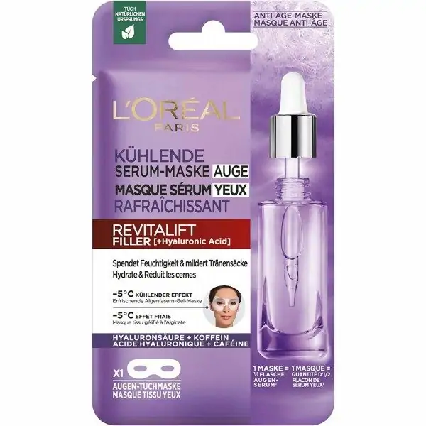 L'Oréal Paris Garnier Revitalift Filler Moisturizing Eye Serum Sheet Mask Anti-Falten & Anti-Augenringe 3...