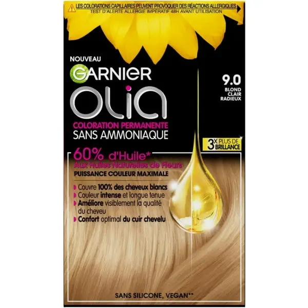 9.0 Radiant Light Blonde - Colore permanente per capelli senza ammoniaca con oli naturali di Garnier Olia Flowers Garnier € 5,99