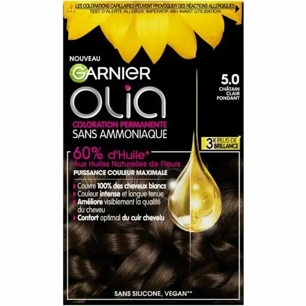 5.0 Fondant Light Chestnut - Permanent Hair Color Without Ammonia With Natural Oils of Olia Flowers by Garnier Garnier 6,12 €