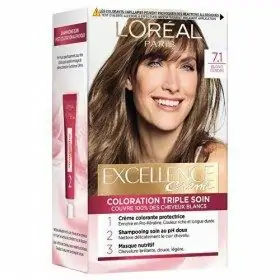 7.1 Ash Blonde - Arreta hirukoitza Ile kolore iraunkorra % 100eko estaldura White Hair Excellence Crème L'Oréal Paris L'Oréal...