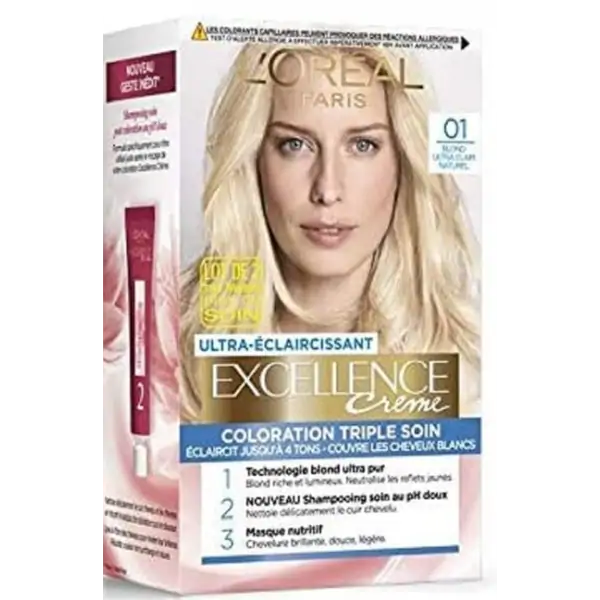 01 Biondo naturale ultra chiaro - L'Oréal Paris L'Oréal Paris L'Oréal Excellence Triple Care Colorazione permanente per capelli