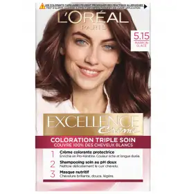5.15 Marron Glacé - Color de cabelo permanente Triple Care 100% cobertura White Hair Excellence Crème de L'Oréal Paris