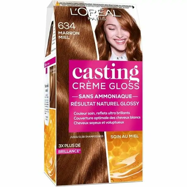 634 Honey Brown - Color de cabelo ton sobre ton sen amoníaco Crema de fundición brillante de L'Oréal Paris L'Oréal 6,22 €