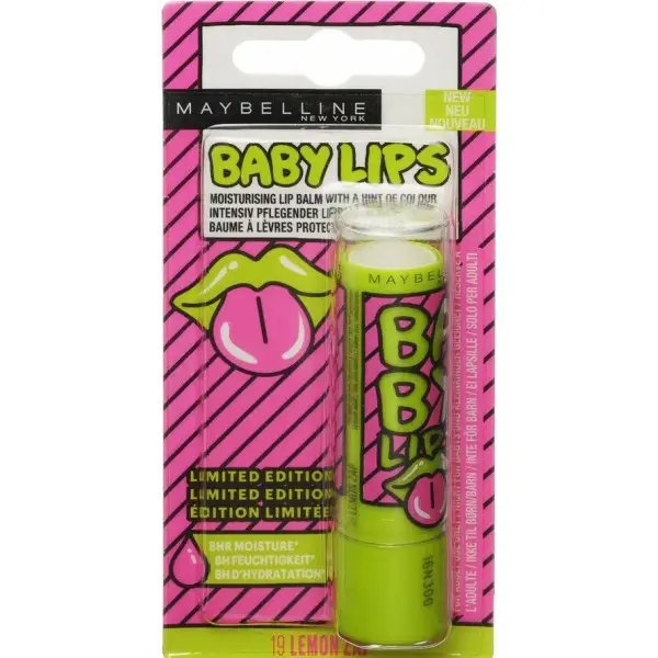 Lemon Zap - Lippenbalsam-der Feuchtigkeitsspendende Electro Baby Lips presse / pressemitteilungen Maybelline presse /