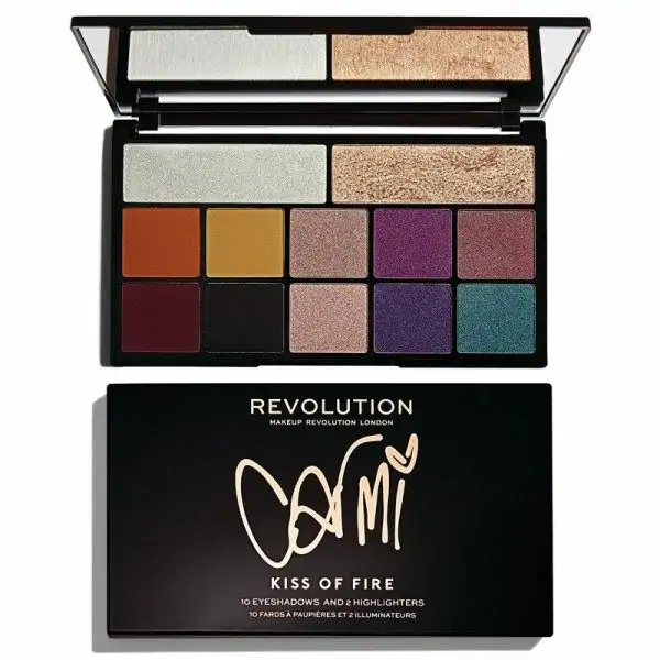Makeup Revolution Carmi Kiss Of fire Eyeshadow and Highlighter Palette Makeup Revolution £6.50