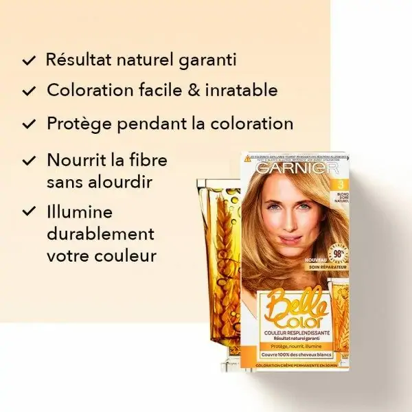 3 Blond Doré Naturel - Coloration Permanente Belle Color de Garnier Garnier 4,00 €