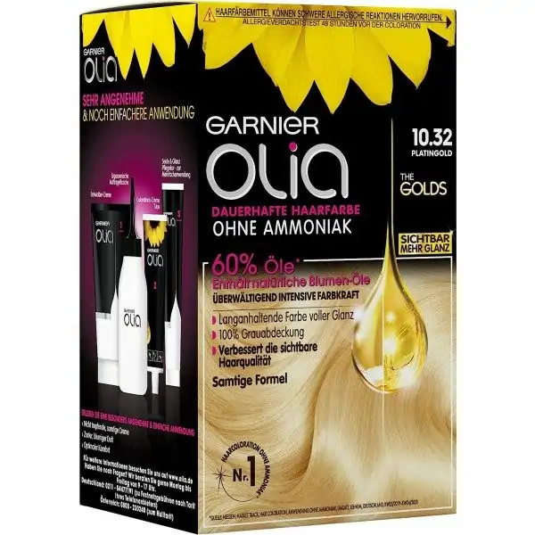 10.32 Platine Gold - Permanente haarkleuring zonder ammoniak met natuurlijke oliën van Olia Flowers van Garnier Garnier 5,00 €