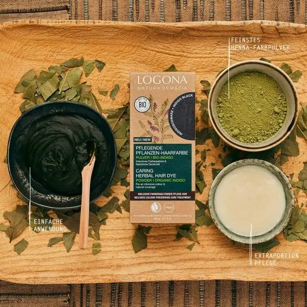 Noir Indigo - Tinte botánico nutritivo con índigo ORGÁNICO y VEGANO LOGONA Naturkosmetik LOGONA Naturkosmetik 4...