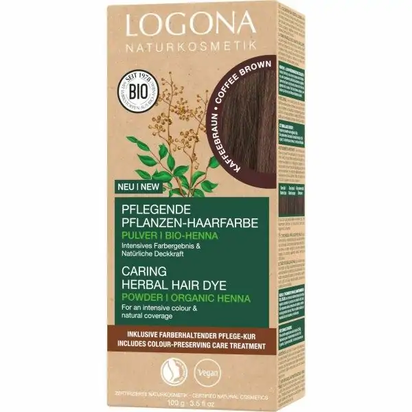 Kaffeebraun – Pflegende botanische Haarfarbe mit BIO-Indigo und VEGANER LOGONA Naturkosmetik LOGONA Naturkosmetik ...