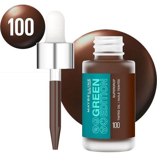 100: Tinted Oil Face Foundation Superdrop Green Edition Olio tindatua Maybelline New-York Maybelline 6,00 €