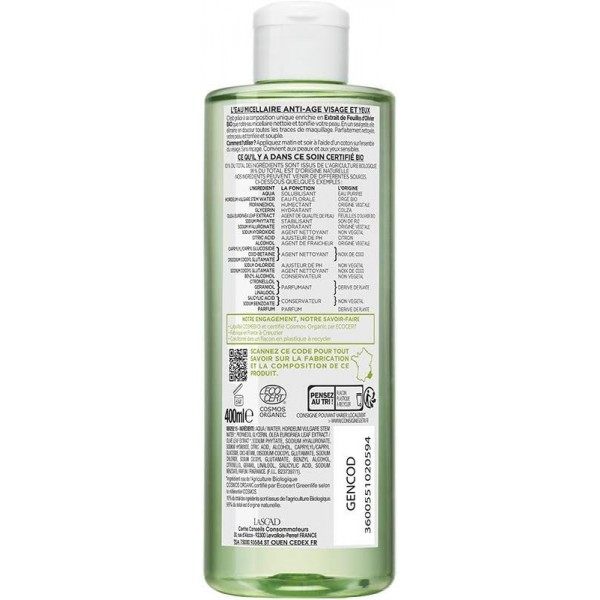 Agua Micelar Antiedad Rostro/Contorno Bio Certificada de La Provençale Organic La Provençale 5,99 €