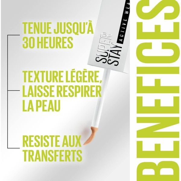 45 Tan - Correcteur Anti-Cernes Superstay Active Wear Longue Tenue jusqu'à 30H de Maybelline New-York Maybelline 5,00&nbsp;€