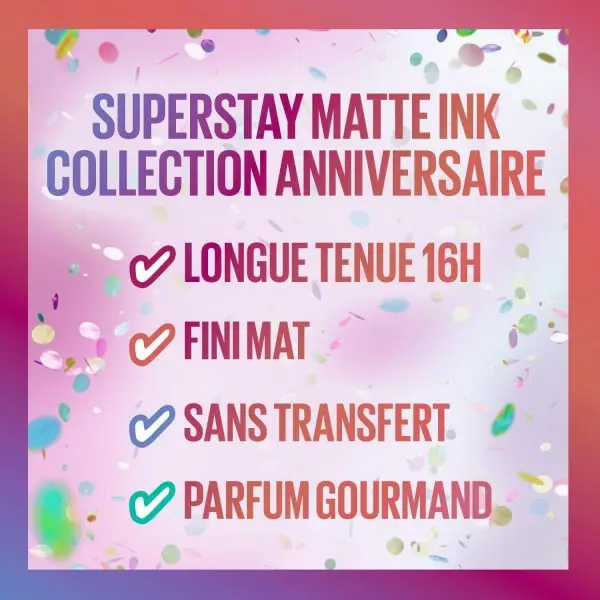 390 Life Of The Party - Superstay Matte Ink Lip Ink Anniversary Collection Edición limitada de Maybelline New-York Mayo...