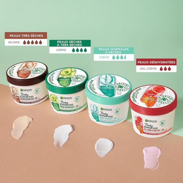 Crème Soin Corps Apaisante Hydratation 48H À l'Avocat & Oméga 6 de Garnier Body Superfood Garnier 4,00 €