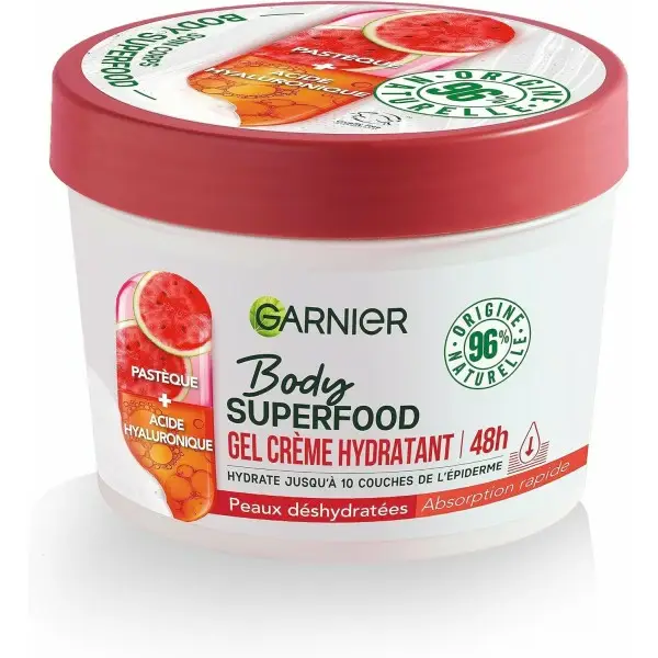 Crème Soin Corps Apaisante Hydratation 48H À la Pastèque & à l'Acide Hyaluronique de Garnier Body Superfood Garnier 4,00 €