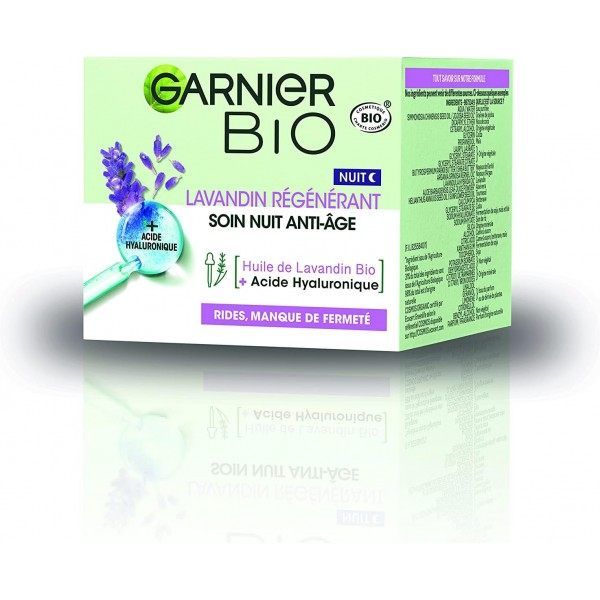 Garnier Bio Lavandin Crema de noche de cuidado antienvejecimiento con aceite esencial