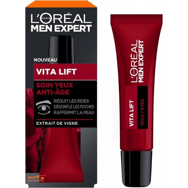 L'Oréal Men Expert Vita Lift feuchtigkeitsspendende Anti-Aging- und Anti-Augenringe-energetisierende und straffende Augenpflege