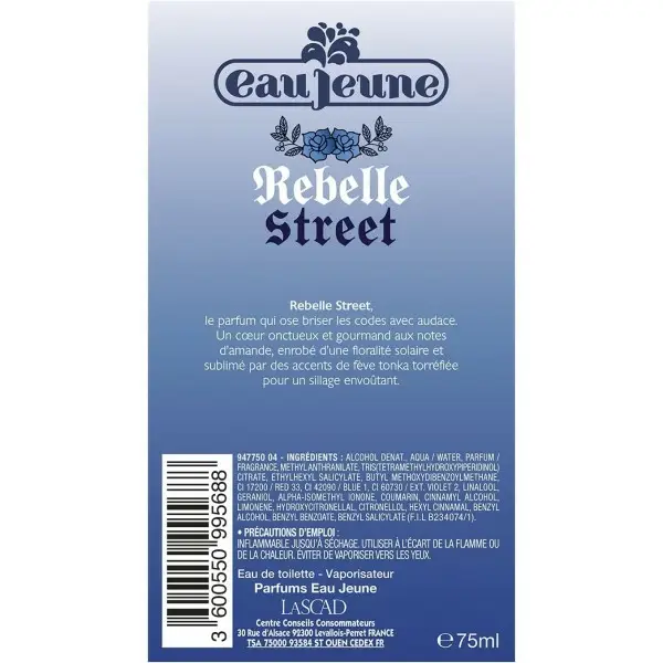 Rebelle Street - Eau de Toilette Femme 75ml de Eau Jeune Eau Jeune 6,00 €