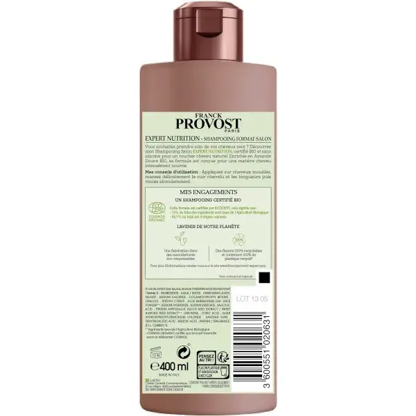 Expert Nutrition BIO - Shampoo professionale certificato biologico di FRANCK PROVOST Franck Provost € 5,99