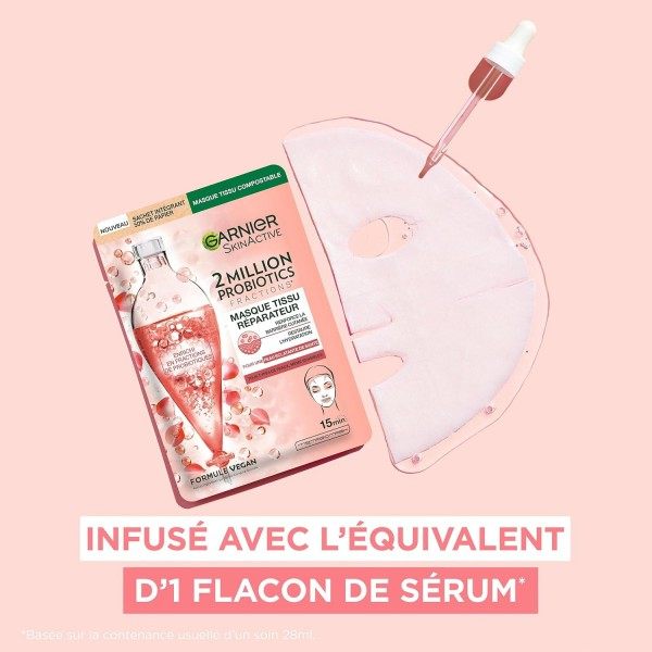 Mascarilla facial reparadora e hidratante enriquecida con fracciones probióticas veganas de Garnier SkinActive La Provençale