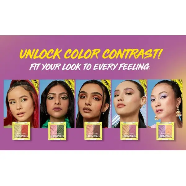 Assertive x Coy - Palette di ombretti Color Rivals altamente pigmentati, resistenti all'acqua di Maybelline New York