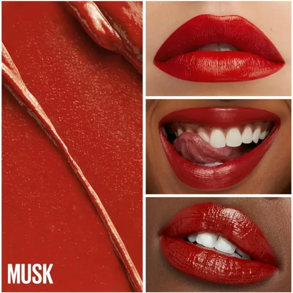 018 Musk - Labial satinado e pigmentado con crema de manteiga de cacao Edición vegana verde de Maybelline New York Maybel...